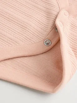 Online Next 5 Pack Vest Pointelle Baby Bodysuits Pink