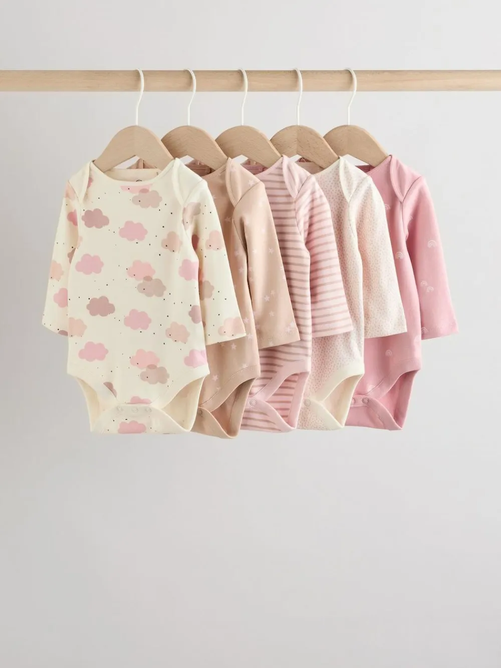 Outlet Next Pink Baby Long Sleeve Bodysuits 5 Pack