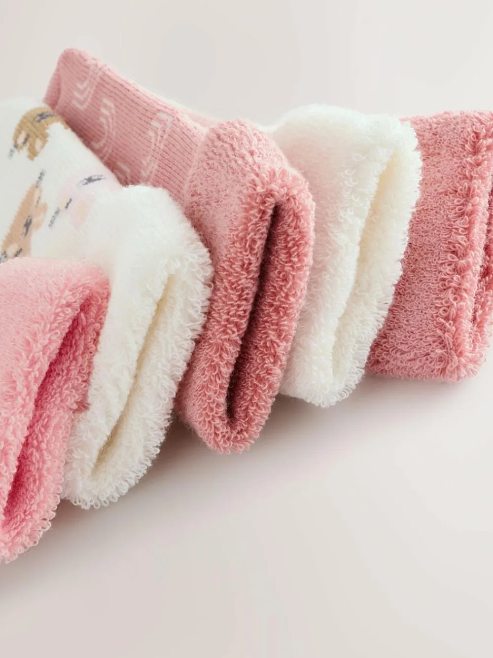 Next Pink Baby Roll Top Towelling Socks 5 Pack (0mths-2yrs)^ Socks & Tights|Socks & Tights