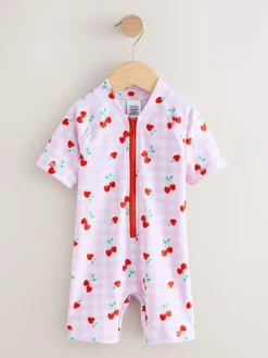 Best Next Pink Cherry Gingham Sunsafe Swimsuit (3mths-10yrs)