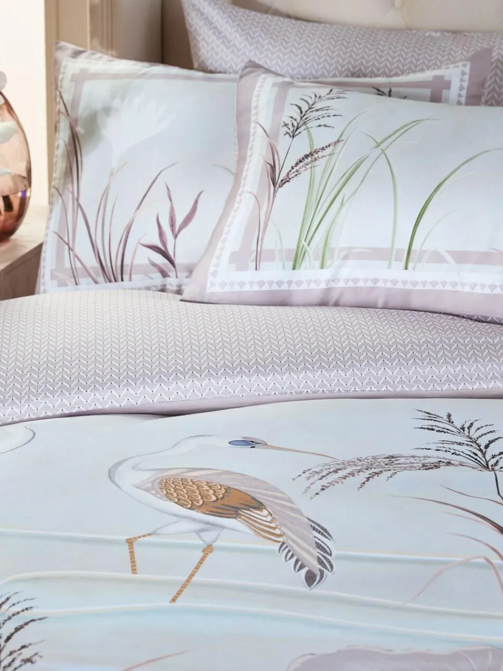 Next Pink Crane Kimono 300TC Sateen Collection Luxe Duvet Cover And Pillowcase Set^ Bedsets & Duvet Covers