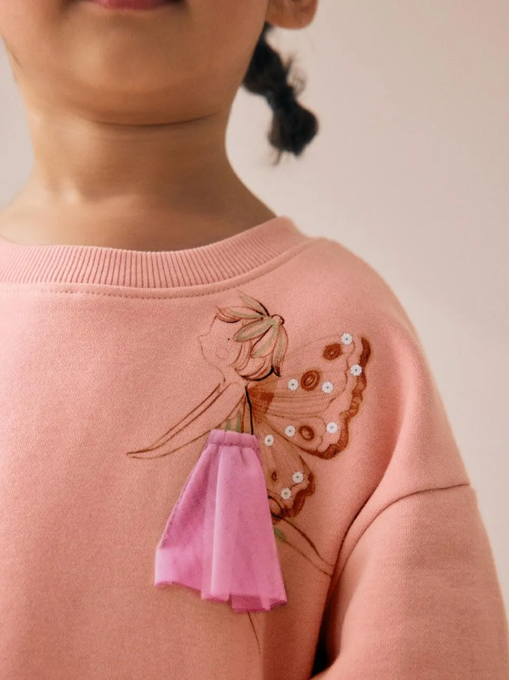 Next Pink Fairy Dropped Waist Sweat Dress (3mths-7yrs)^ Dresses|Occasionwear
