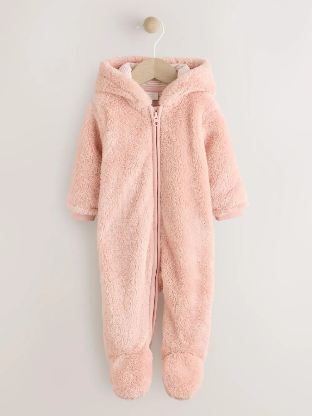 Next Pink Fleece Baby Pramsuit (0mths-2yrs)^ Baby Girls|Baby Girls