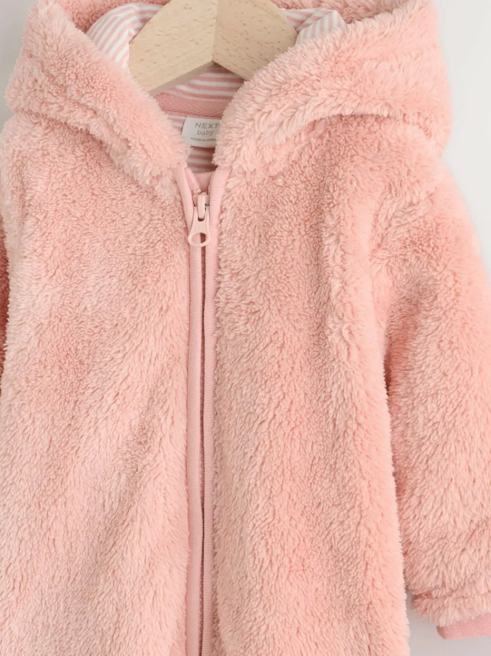Next Pink Fleece Baby Pramsuit (0mths-2yrs)^ Baby Girls|Baby Girls
