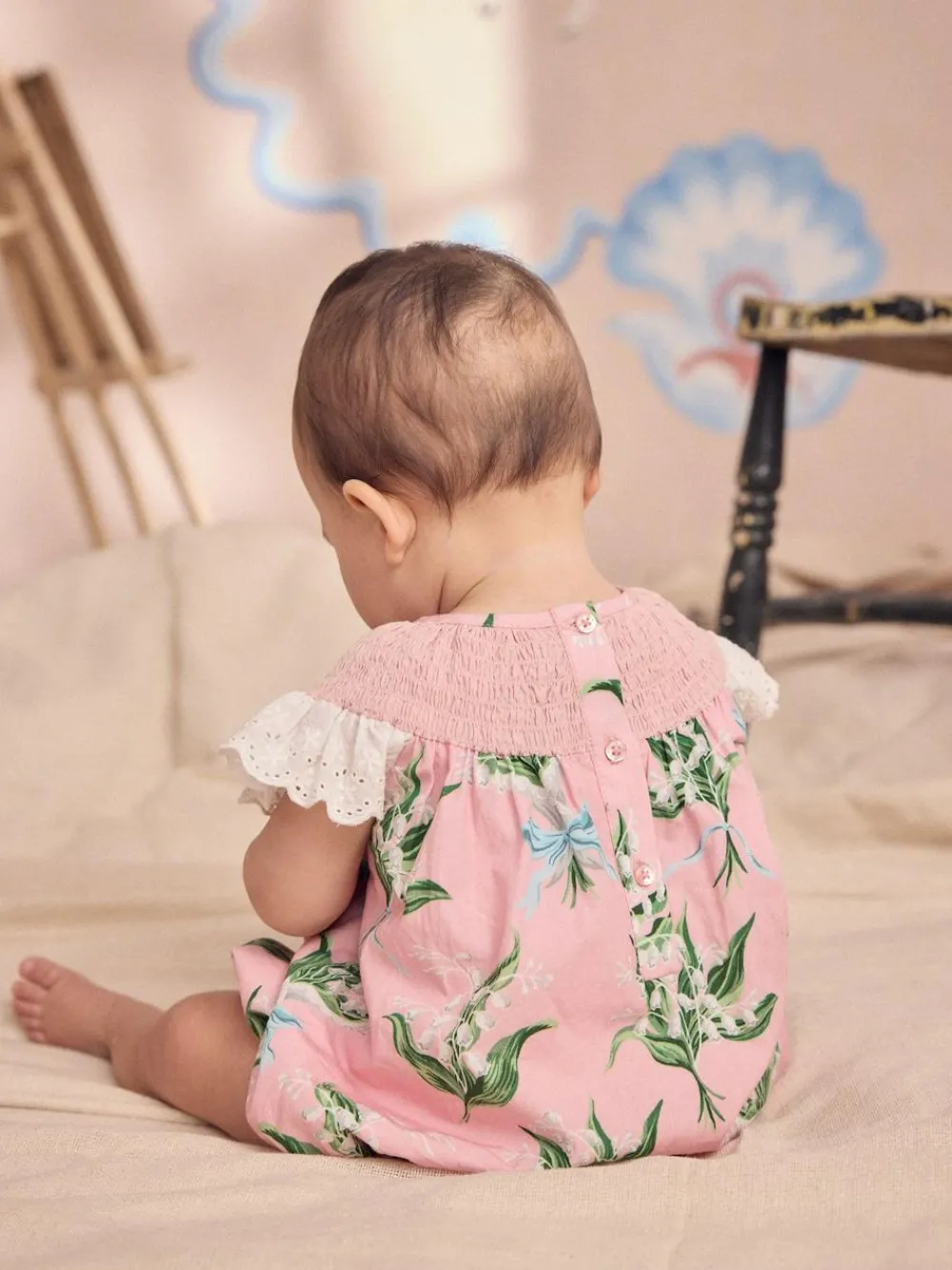 Next 100% Cotton Printed Baby Broderie Romper^ Rompers & Overalls