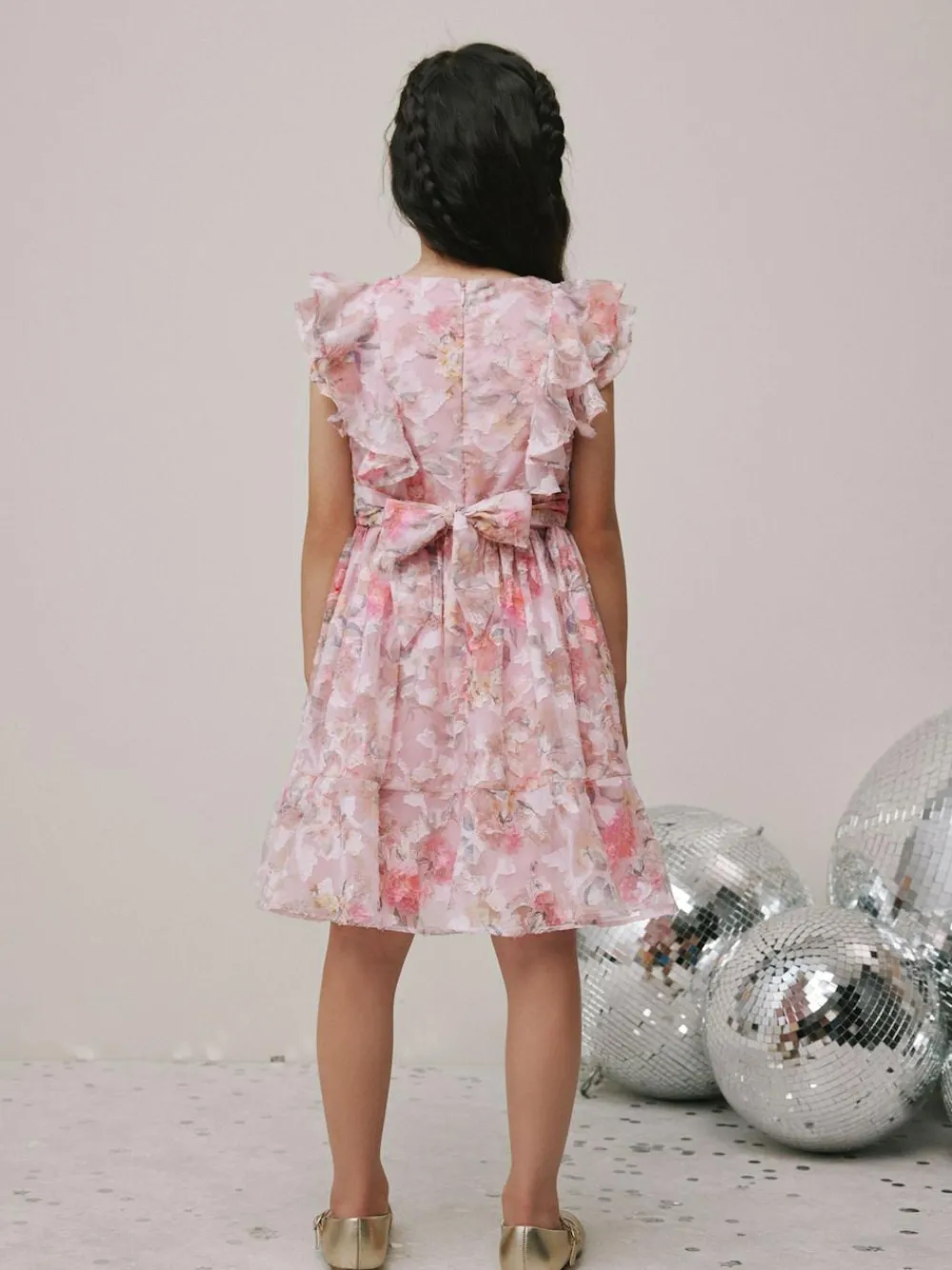 Next Pink Floral Ruffle Party Dress (3-16yrs)^ Dresses