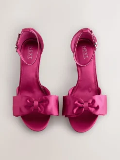 Best Next Forever Comfort® Satin Bow Block Heeled Sandals Pink