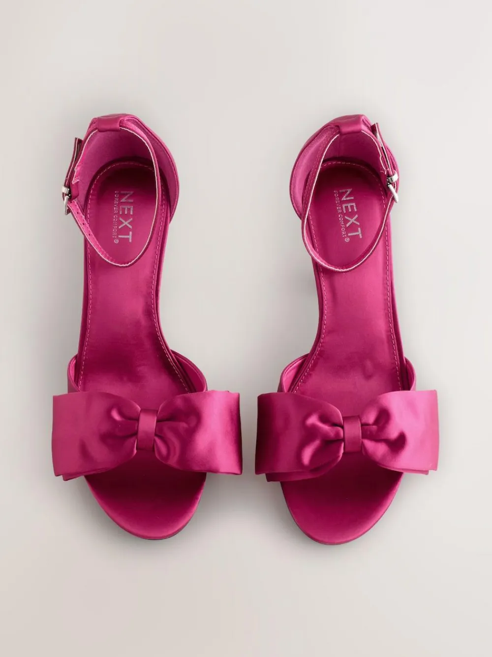 Best Next Forever Comfort® Satin Bow Block Heeled Sandals Pink
