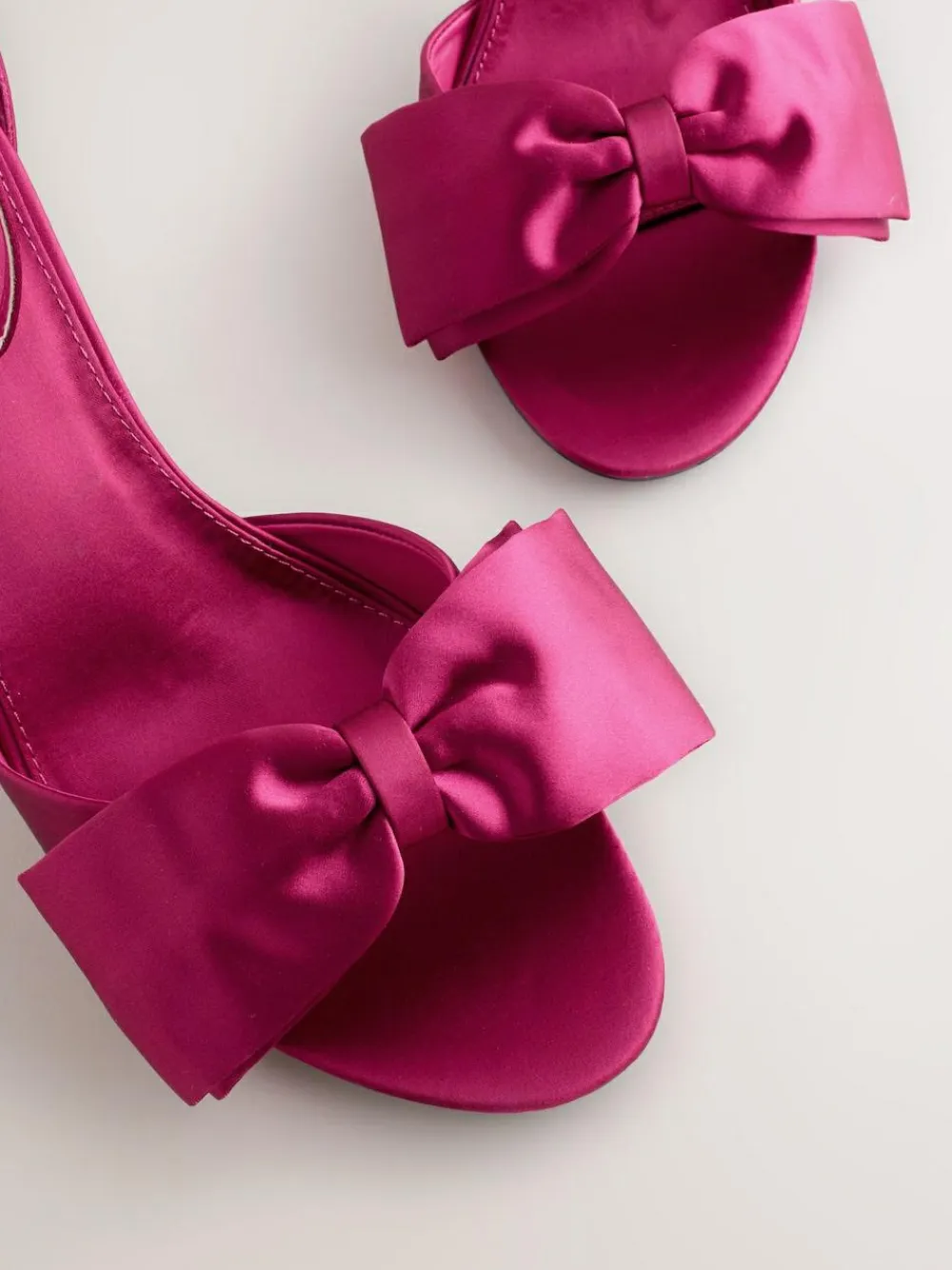 Best Next Forever Comfort® Satin Bow Block Heeled Sandals Pink