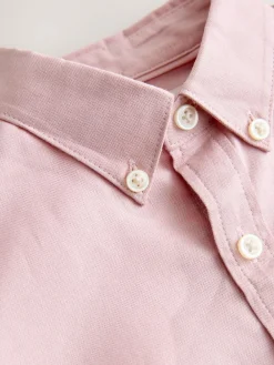 Next Pink Logo Short Sleeve Cotton Rich Oxford Shirt (3-16yrs)^BOY Shirts