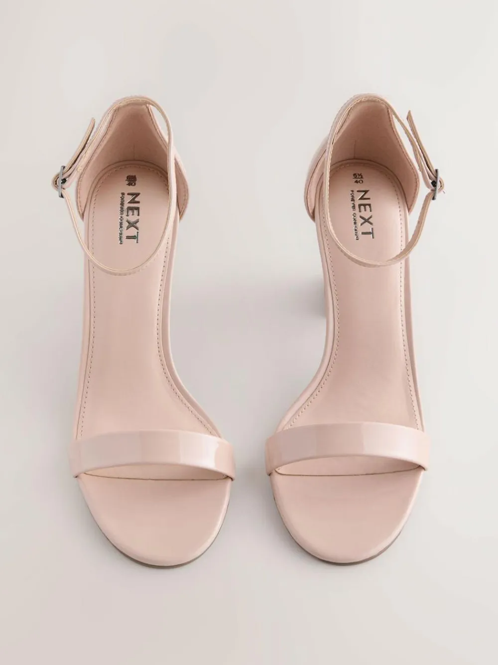 Next Pink Nude Standard/Wide Fit Block Heel Sandals