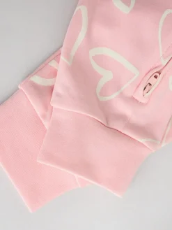 Clearance Next Print Two Way Zip Baby Sleepsuits 4 Pack (0mths-3yrs) Pink