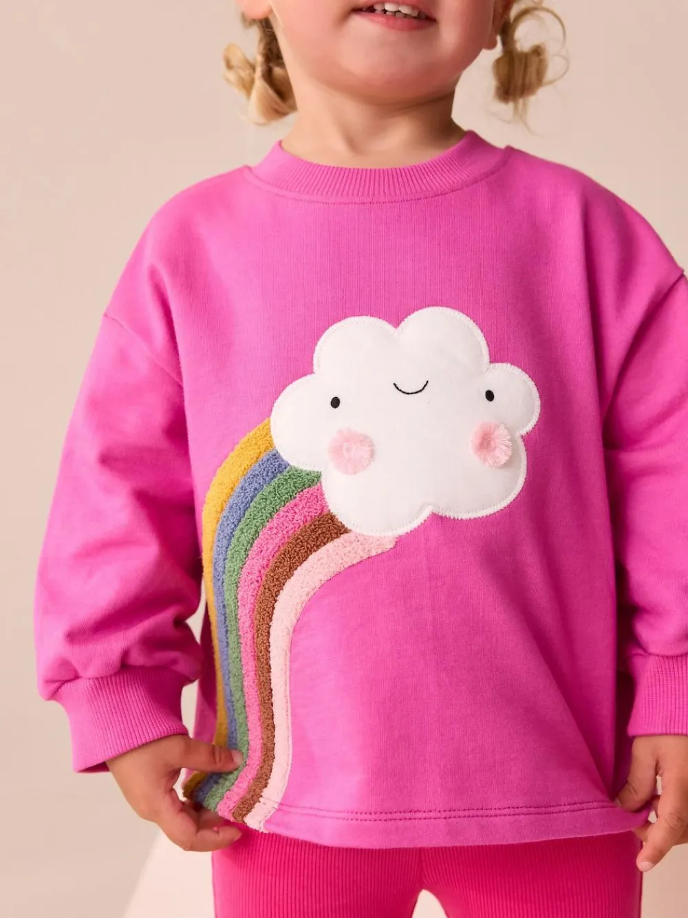 Next Pink Rainbow Cloud Character Long Sleeve T-Shirt (3mths-7yrs)^ Tops|Tops