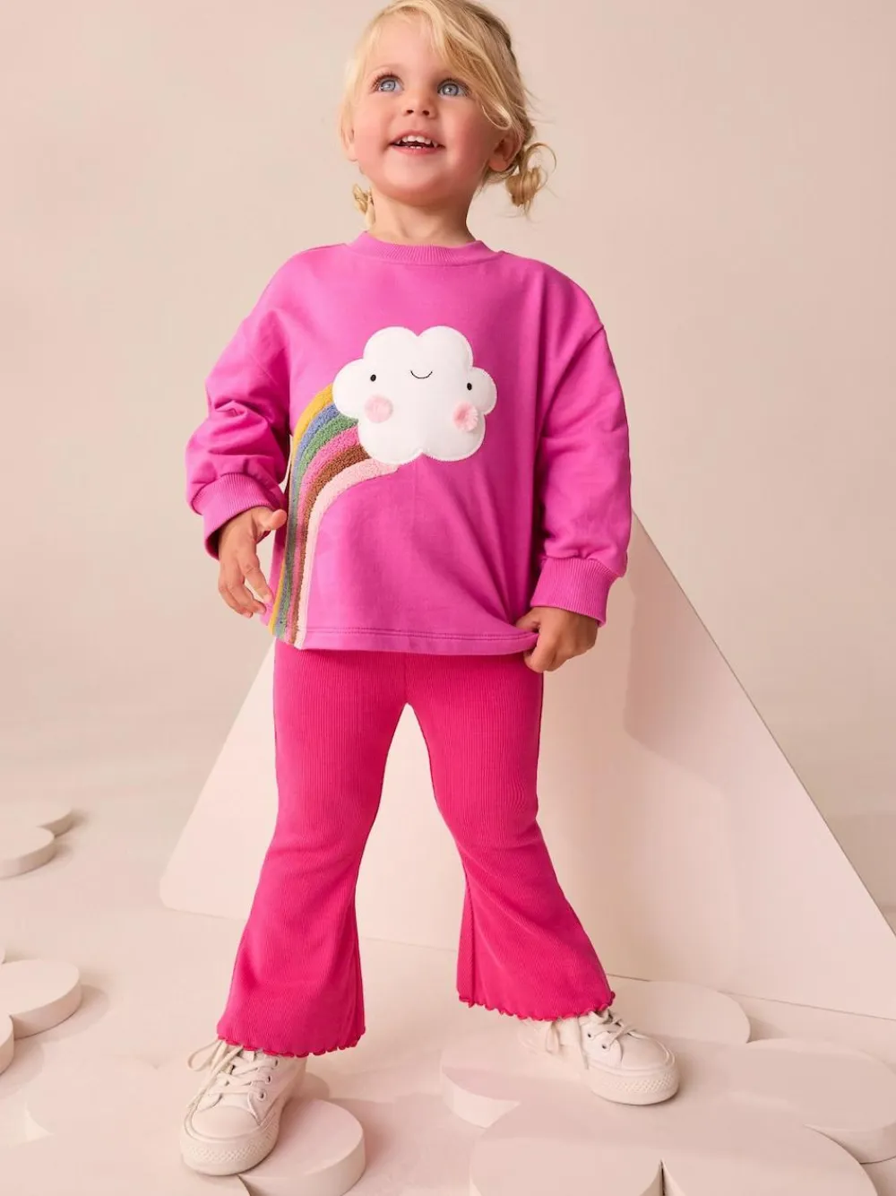 Next Pink Rainbow Cloud Character Long Sleeve T-Shirt (3mths-7yrs)^ Tops|Tops