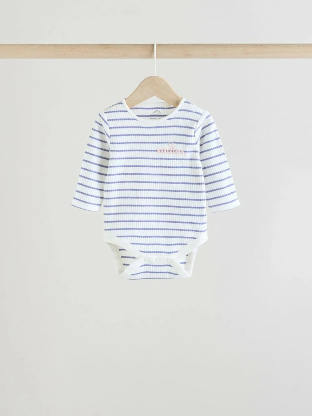 Sale Next 3 Pack Long Sleeve Baby Bodysuits Pink Slogan