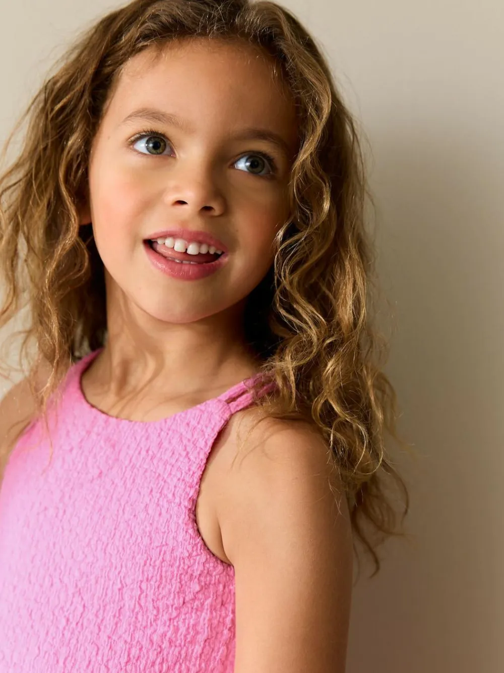 Discount Next Pink Strappy Crinkle Summer Dress (3-16yrs)