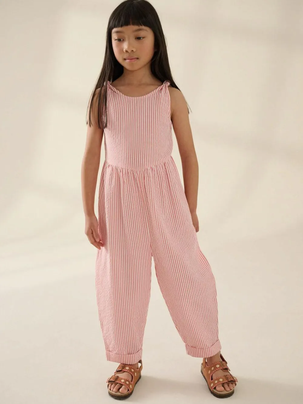 Next 100% Cotton Barrel Playsuit (3-16yrs) Pink Stripe