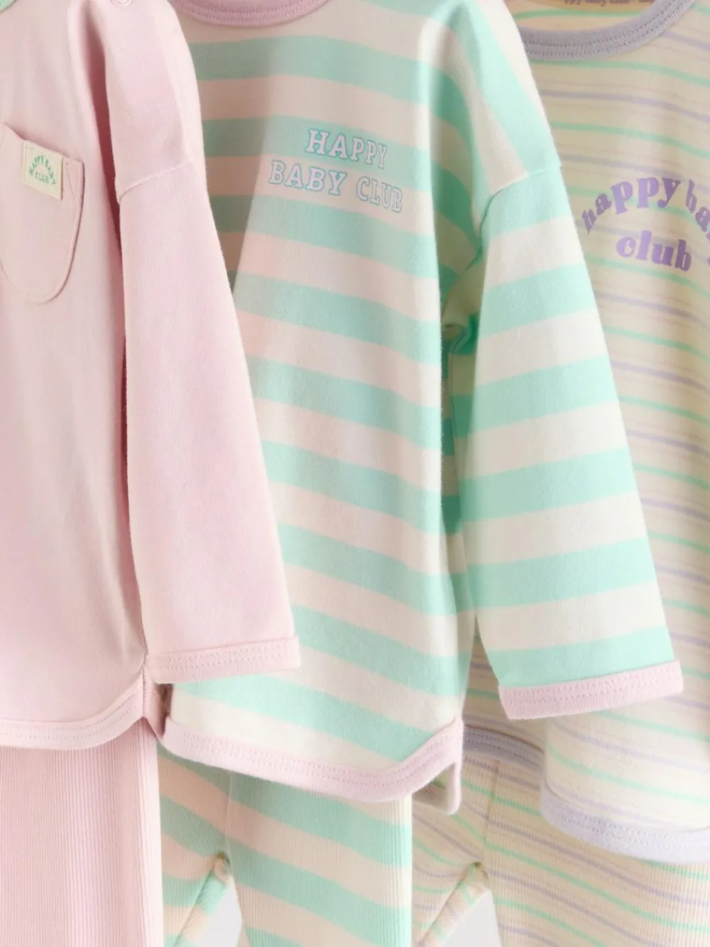Next Pink Stripe Long Sleeve Top And Leggings Set 6 Piece (0mths-3yrs)^ Tops