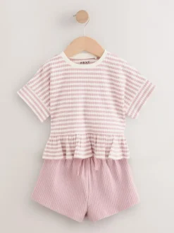 Best Next Pink T-Shirt & Short 2 Pack Set (3mths-7yrs)