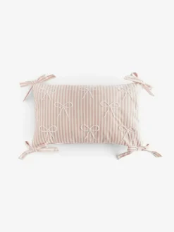 Next Pink Velvet Embellished Bow Cushion^ Cushions & Throws