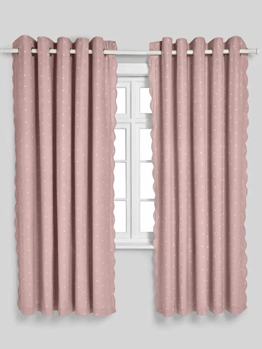 Next Pink Wave Edge Heart Eyelet Blackout Curtains^ Curtains & Blinds