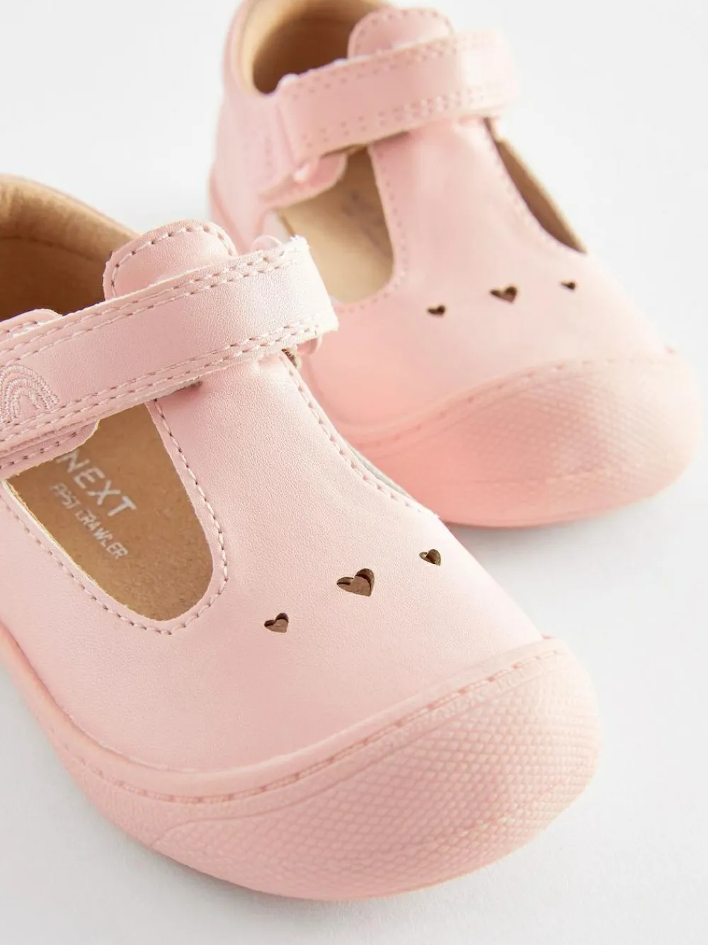 Next Wide Fit (G) Crawler T-Bar Shoes Pink