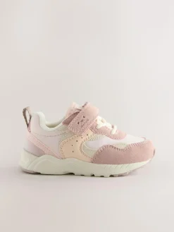 Clearance Next Wide Fit (G) Elastic Lace Touch Fasten Trainers Pink