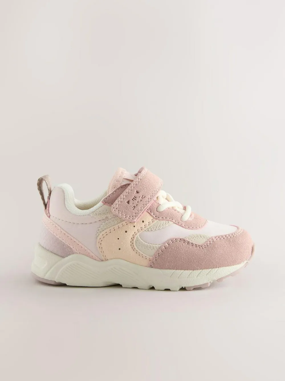 Clearance Next Wide Fit (G) Elastic Lace Touch Fasten Trainers Pink