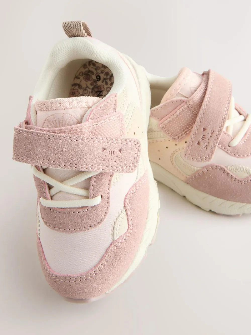 Clearance Next Wide Fit (G) Elastic Lace Touch Fasten Trainers Pink
