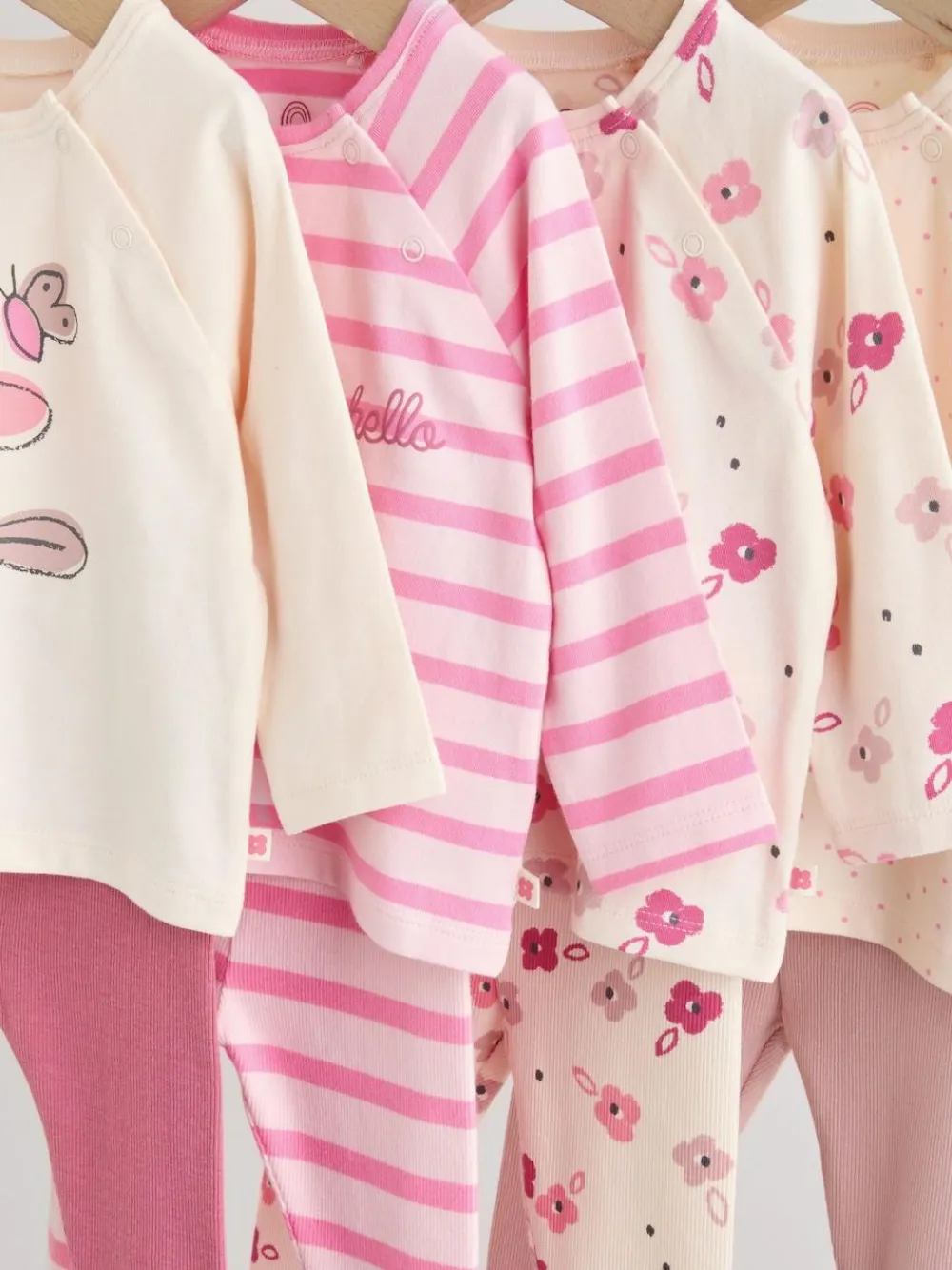 Next Pink/Cream Flower Baby Long Sleeve Top and Leggings Set 8 Piece (0mths-2yrs)^ Sets & Co-Ords|Sets & Co-Ords