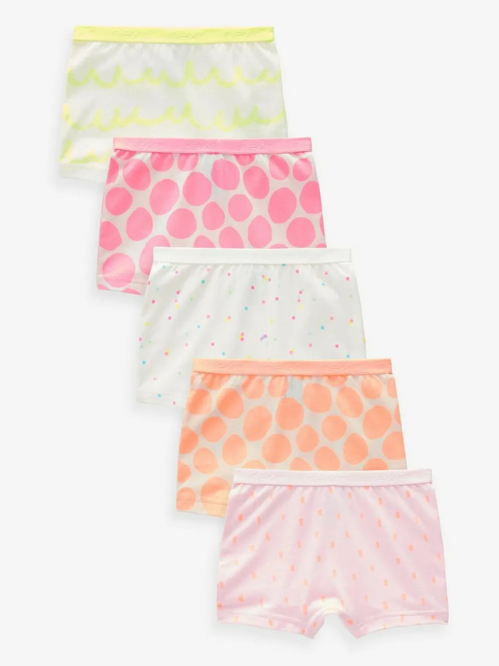 Best Next Short Briefs 5 Pack (2-16yrs) Pink/Orange