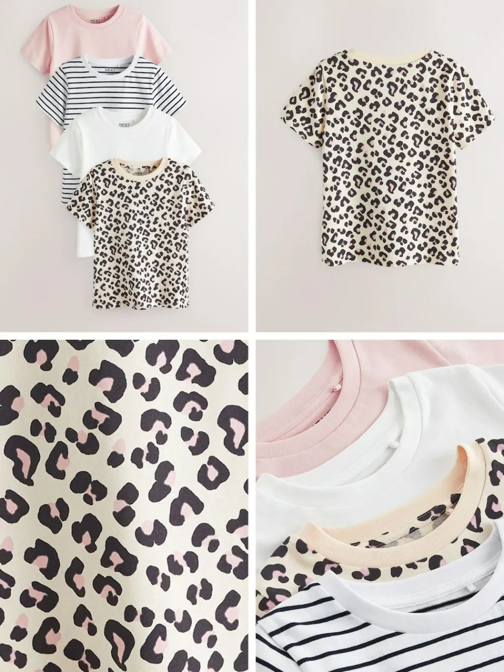 Clearance Next T-Shirts 4 Pack (3-16yrs) Pink/Stripe/Animal