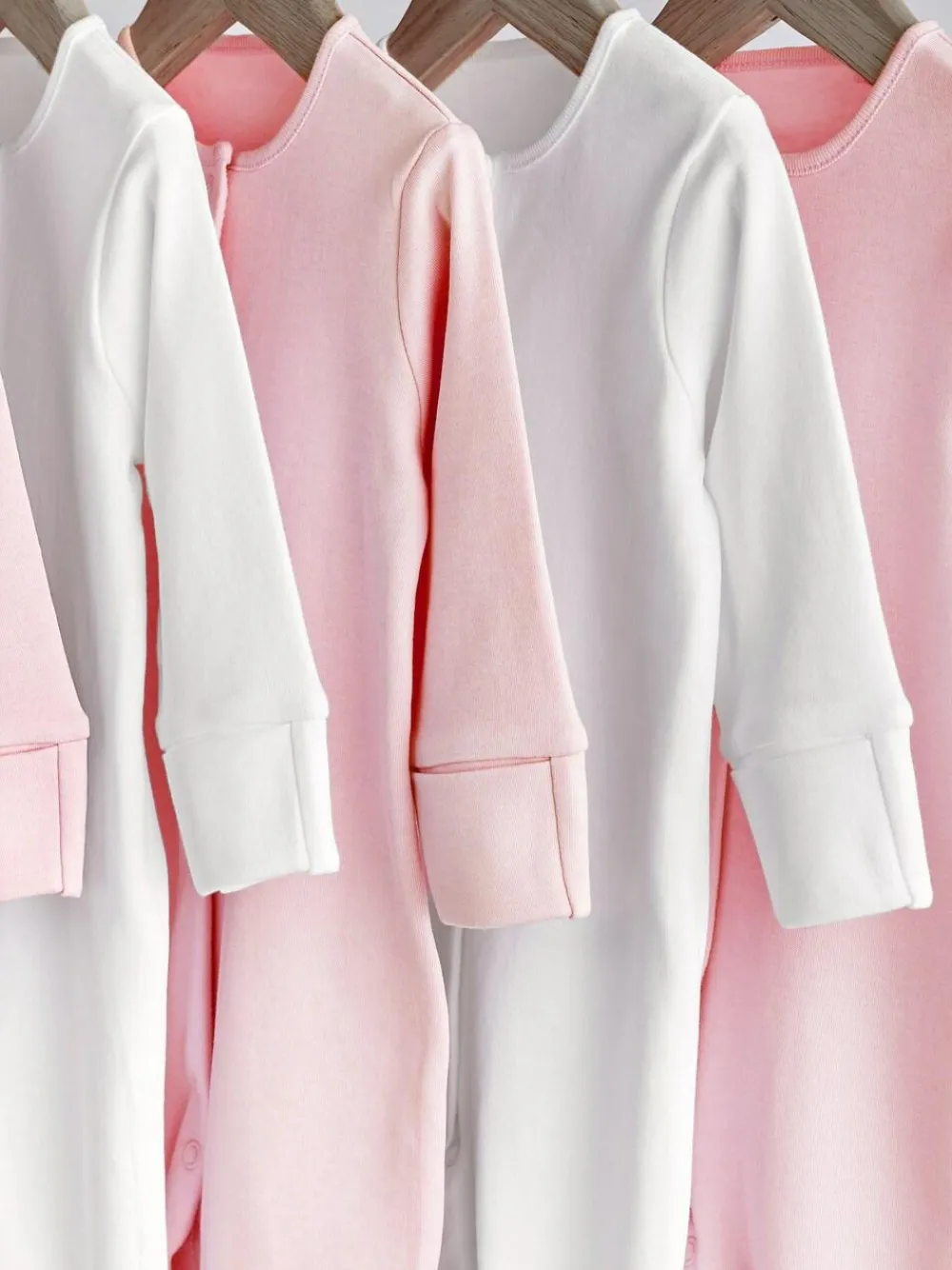 Next Pink/White 5 Pack Baby Sleepsuits (0-2yrs)^ Multipacks|Nightwear