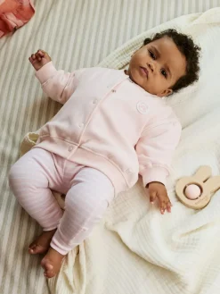 Next Pink/White Baby Jacket, Top and Leggings Set 3 Piece (0mths-2yrs)^ Sets & Coords