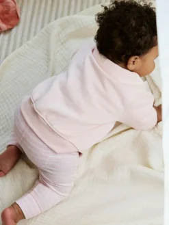 Next Pink/White Baby Jacket, Top and Leggings Set 3 Piece (0mths-2yrs)^ Sets & Coords