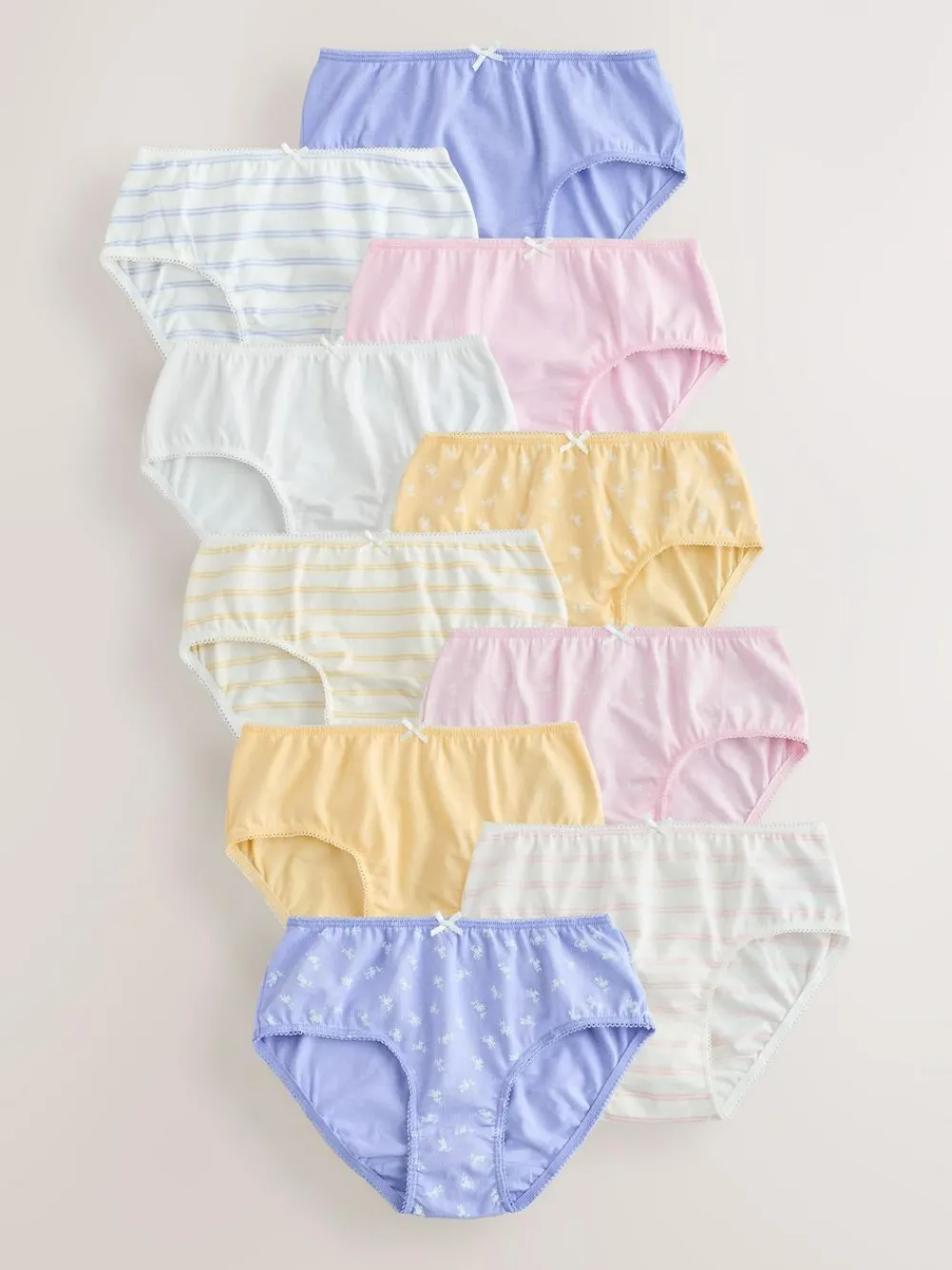 Outlet Next Briefs 10 Pack (1.5-16yrs) Pink/White