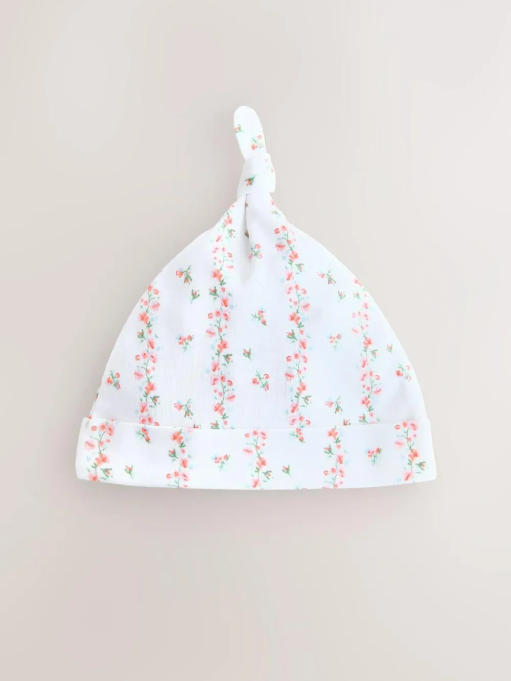 Next Pink/White Tie Top Baby Beanies 3 Pack (0-12mths)^ Hats & Scratch Mitts|Newborn Accessories