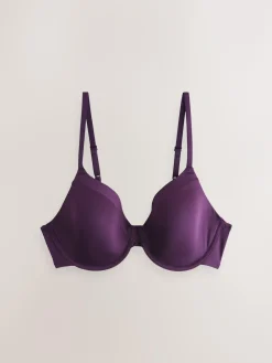 Next Plum Purple/Floral Print Full Cup A-E Smoothing Ultimate Comfort Bras 2 Pack^Women Bras