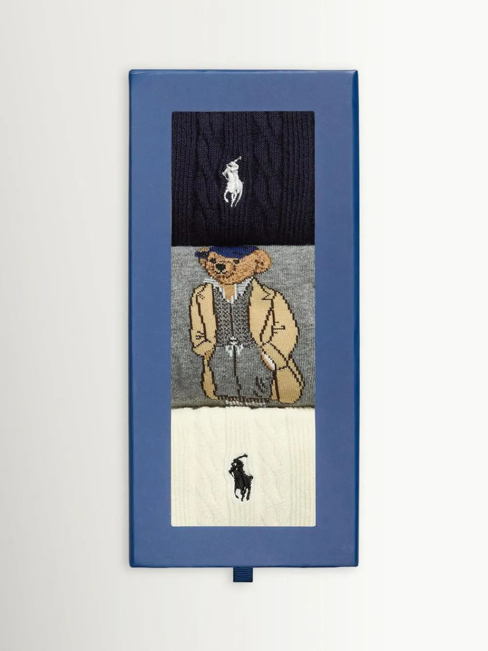 Polo Ralph Lauren Blue Bear Crew Socks 3 Pack