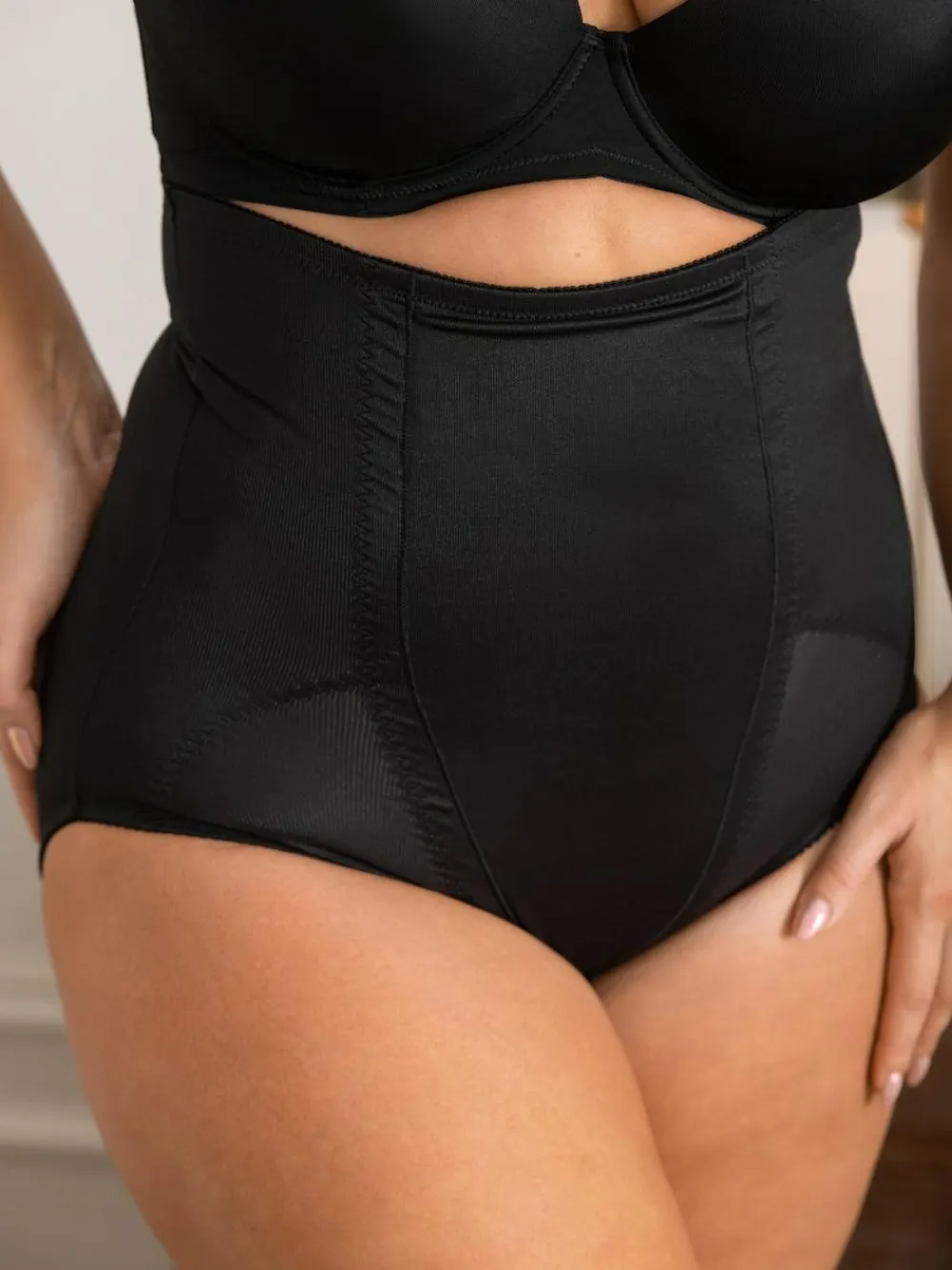 Best Pour Moi Lingerie Hourglass Shapewear Firm Tummy Control High Waist Knickers Black
