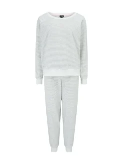 Hot Pour Moi Cosy Fleece Sweatshirt and Jogger Pyjamas Set Grey