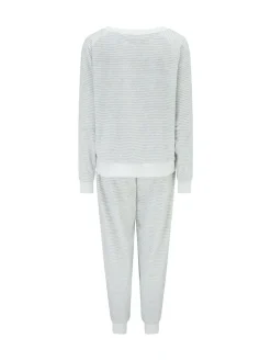 Hot Pour Moi Cosy Fleece Sweatshirt and Jogger Pyjamas Set Grey