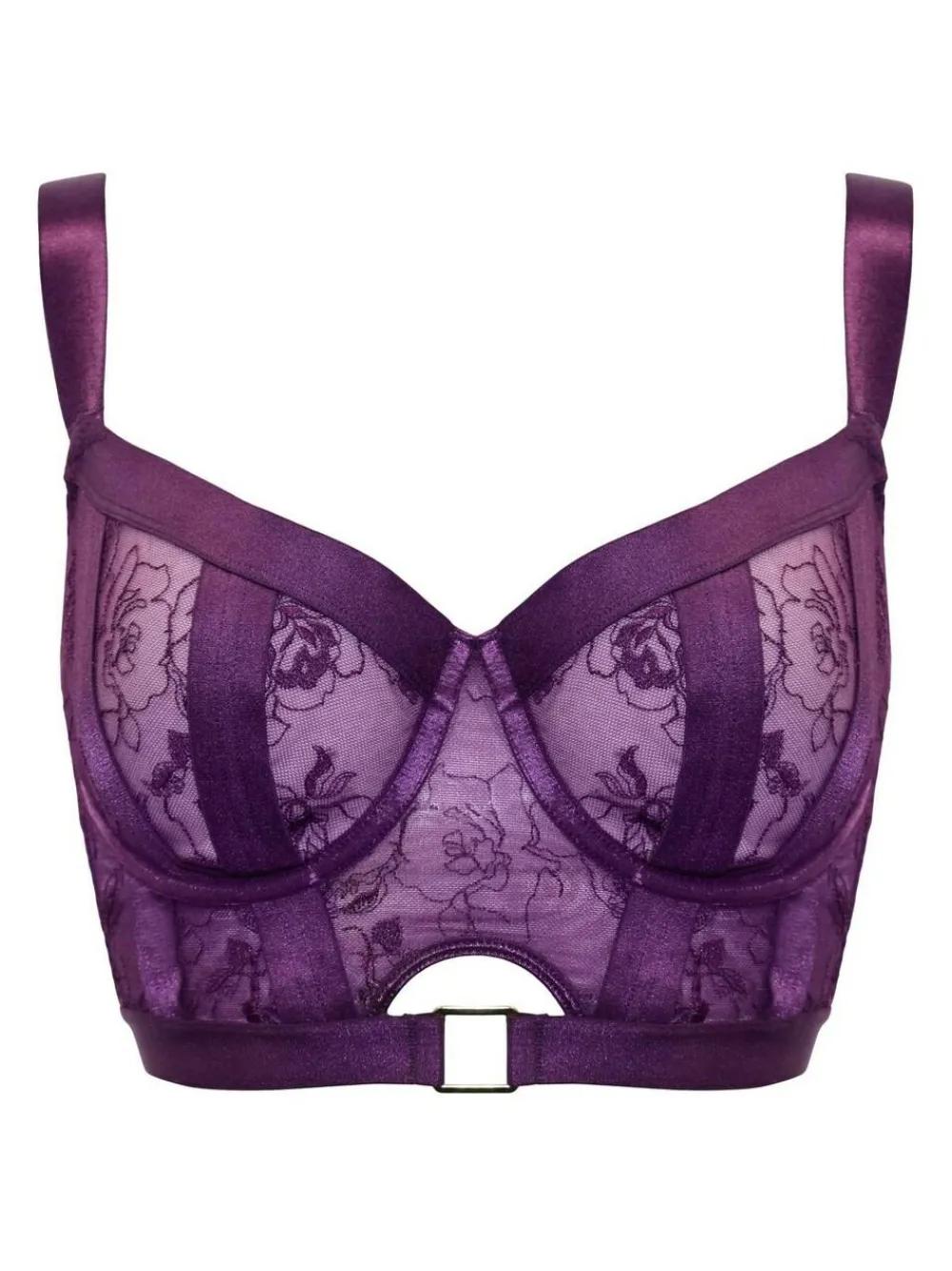Pour Moi Non Padded India Embroidery Underwired Bustier Bra^Women Dd+ Range