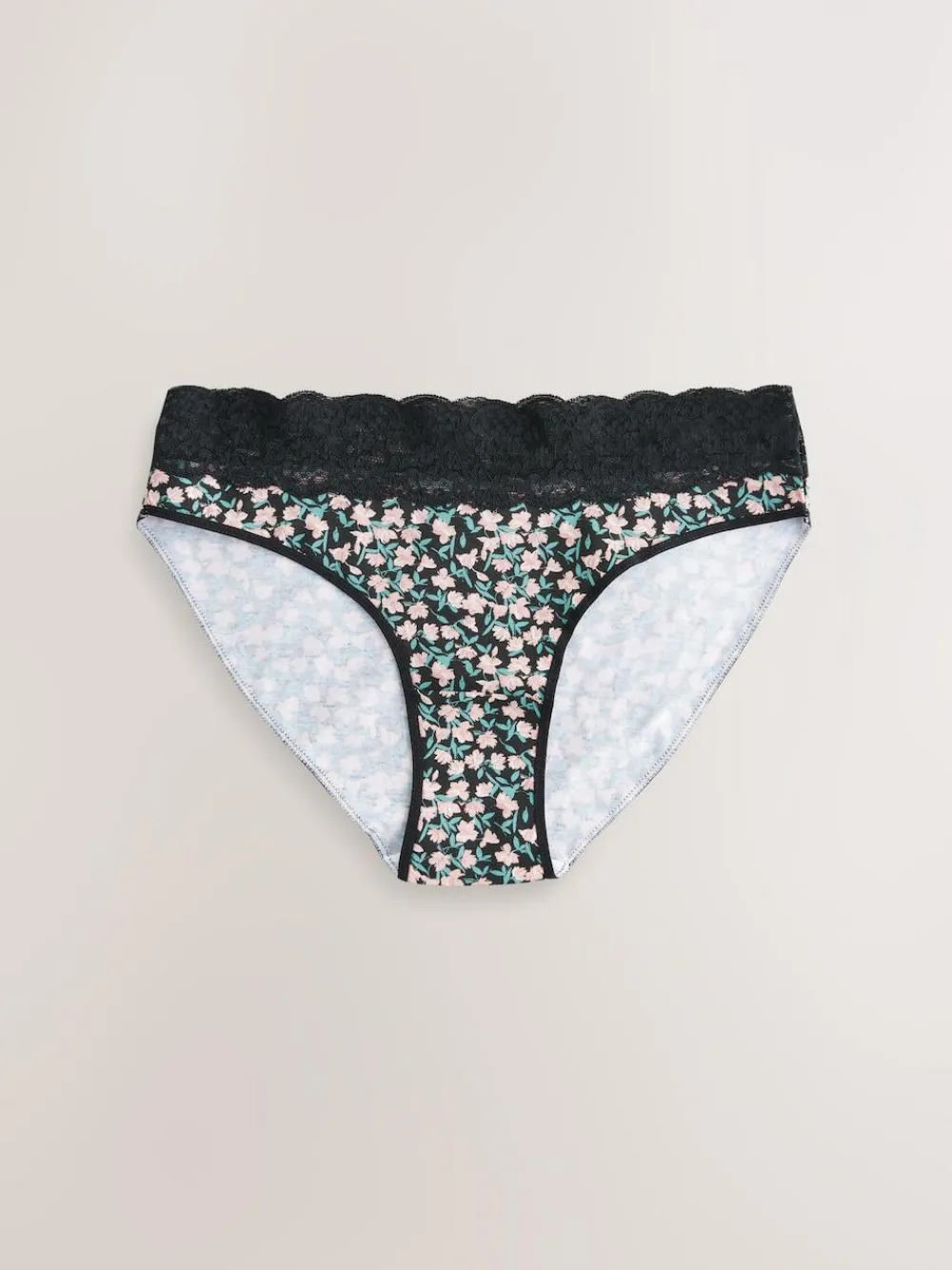 Best Next High Leg Cotton and Lace Knickers 7 Pack Printed Spot