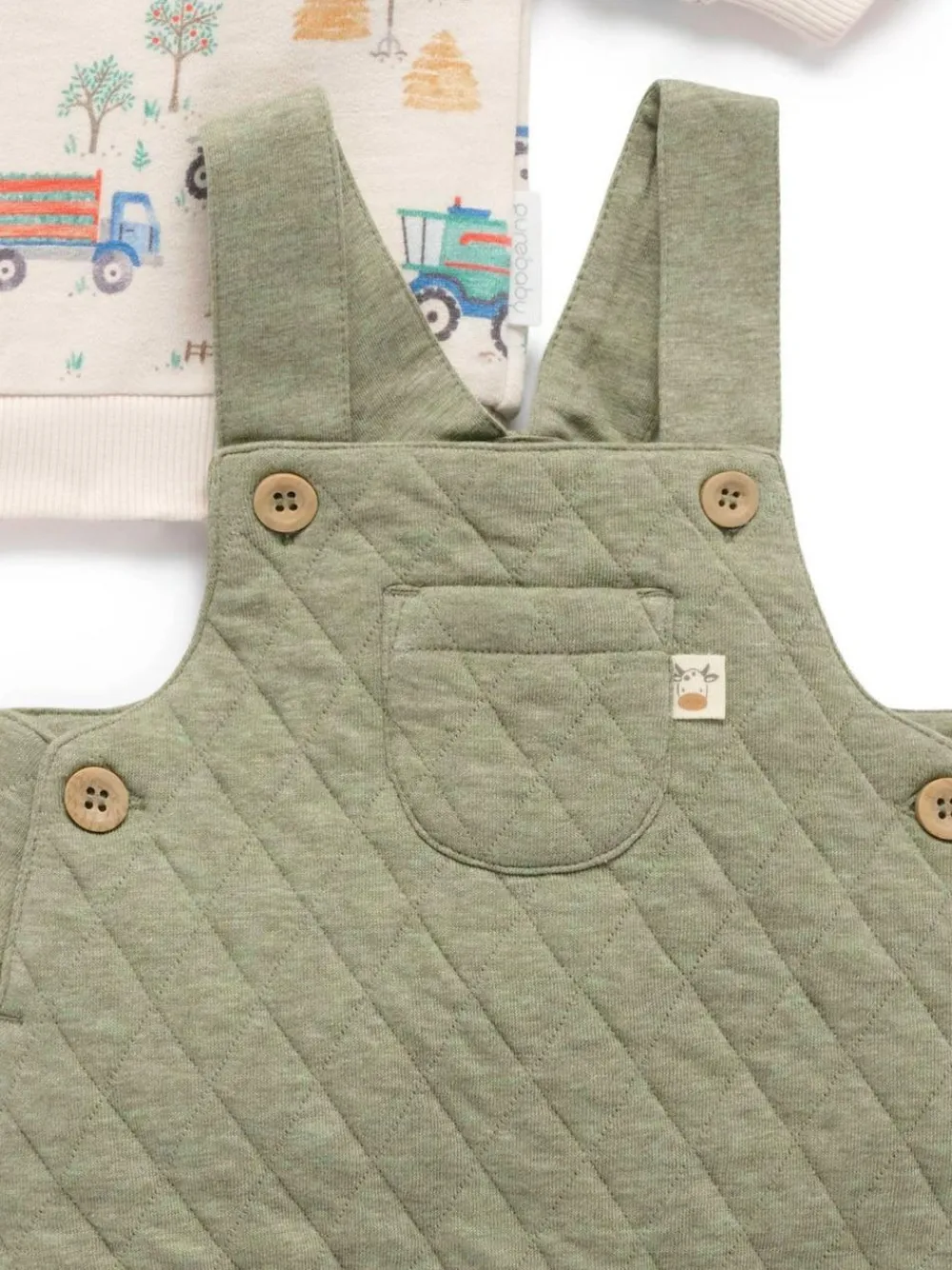 Outlet Purebaby Blue Windcheater Dungarees Overall Set