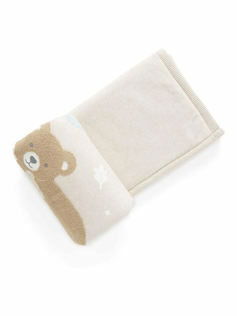 Best Purebaby Embroidered Lined Blanket Natural/Coral
