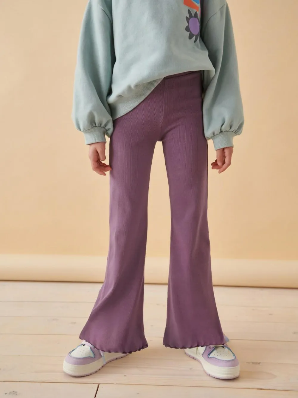 Next Purple 1 Pack Rib Flare Leggings (3-16yrs)^ Pants & Leggings|Pants & Leggings