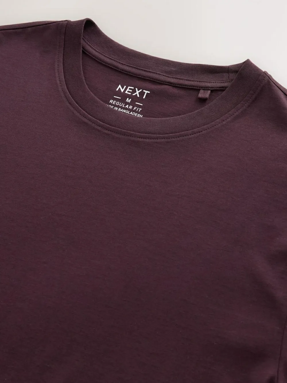 Next Purple Fig Regular Fit Essential Crew Neck Cotton T-Shirt