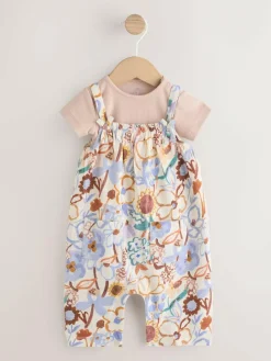 Next Baby Jersey Dungarees and Bodysuits Set 2 Piece (0mths-3yrs)^ Rompers & Overalls