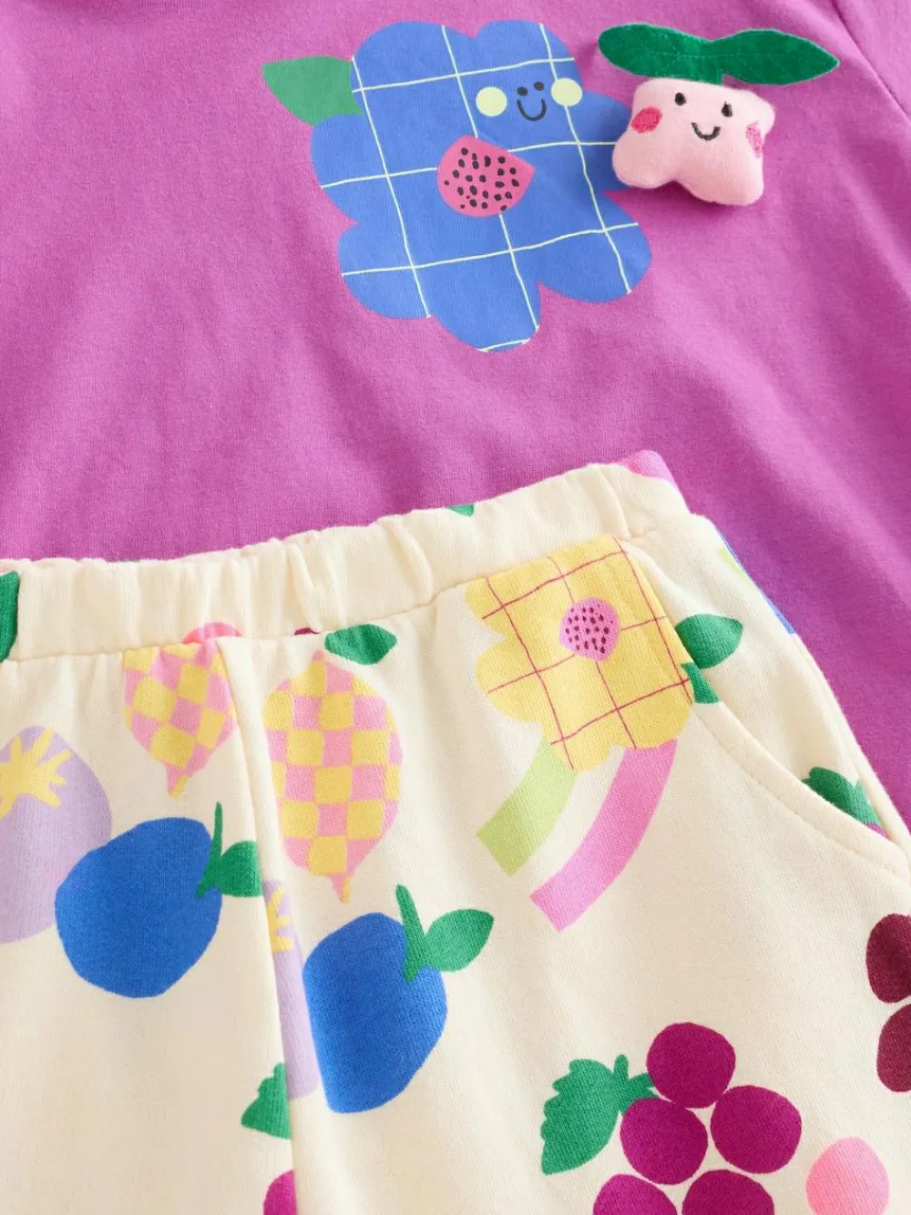 Next Purple Short Sleeve T-Shirt and Joggers Barrel Set (3mths-7yrs)^ Baby Girls|Tops